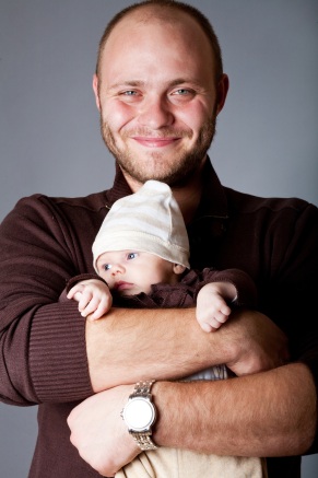 Man holding baby